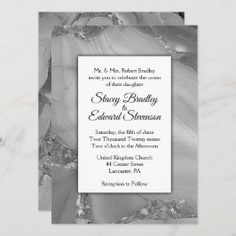 Convite para Casamento de Agato de Silver Marble E