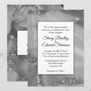 Convite para Casamento de Agato de Silver Marble E