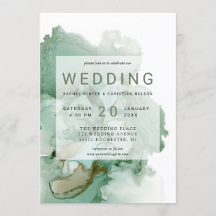 convite para casamento de álcool verde