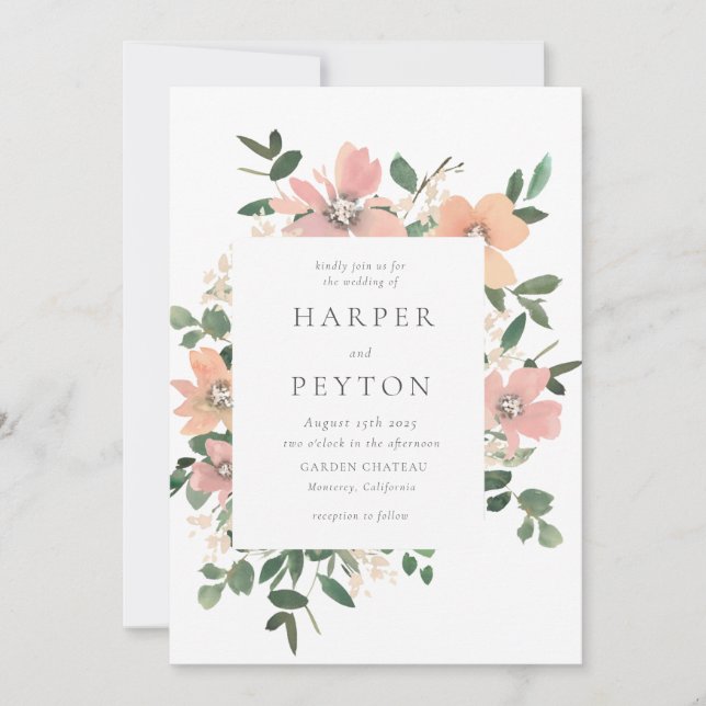 Convite para Casamento de Amor de Jardim (Frente)