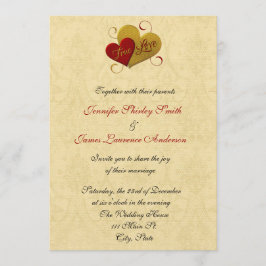 Convite para Casamento de Amor Verdadeiro Vermelho