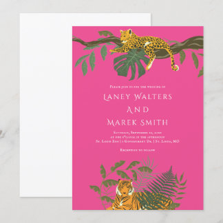 Convite Para Casamento De Animais Da Selva Safari