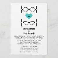 Convite Para Casamento De Aqua Geeky Glass