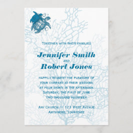Convite Para Casamento De Aqua Turtle Love