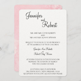 Convite para Casamento de Aquarela de Flor Escamud