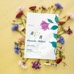 Convite Para Casamento De Aquarela De Jardim Flora