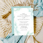 Convite Para Casamento De Aquarela De Turquesa Azu<br><div class="desc">Convite Elegante para Casamento, com uma cor de água delicada e arejada, em verde macio, turquesa, aqua, matizes azuis e poeirentos e borras de ouro decorativas. Detalhes da caligrafia escrita à mão. De volta em um tom elegante de água turquesa. Parte da nossa coleção "Airy Blue and Green Watercolor" com...</div>