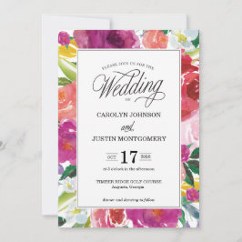 Convite para Casamento de Aquarela Floral Moderna