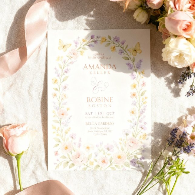 Convite para Casamento de Arca Floral Suave (Criador carregado)