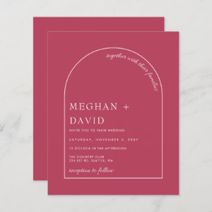 Convite para Casamento de Arca Moderna de Magenta 