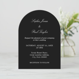 Convite para Casamento de Arca Negra Elegante