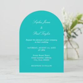 Convite para Casamento de Arch Aqua Vibrante