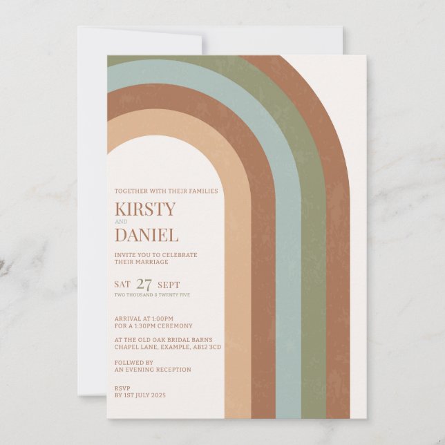 Convite para Casamento de Arch Boho (Frente)