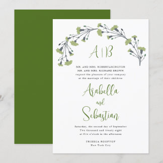 Convite para Casamento de Arch Floral Verdant