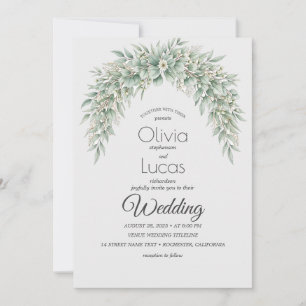 Convite para Casamento de Arch Greenery em Waterco