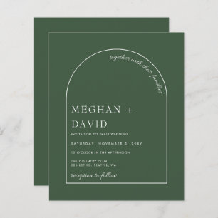 Convite para Casamento de Arch Verde - Rustic Sage
