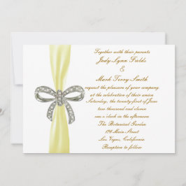 Convite para Casamento de Arco de Diamante Amarelo