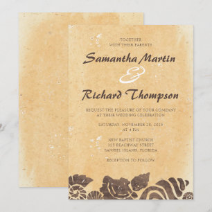 Convite para Casamento de Areia e Costelas/Praia