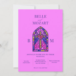 Convite para casamento de arte colorida