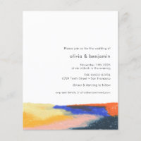 Convite para Casamento de Arte com Flor Abstrato d
