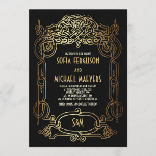 Convite para Casamento de Arte Deco