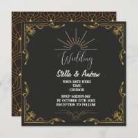 Convite para Casamento de Arte Deco do Estilo Gast