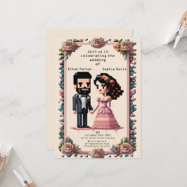 Convite para Casamento de Arte em Pixel Bonito