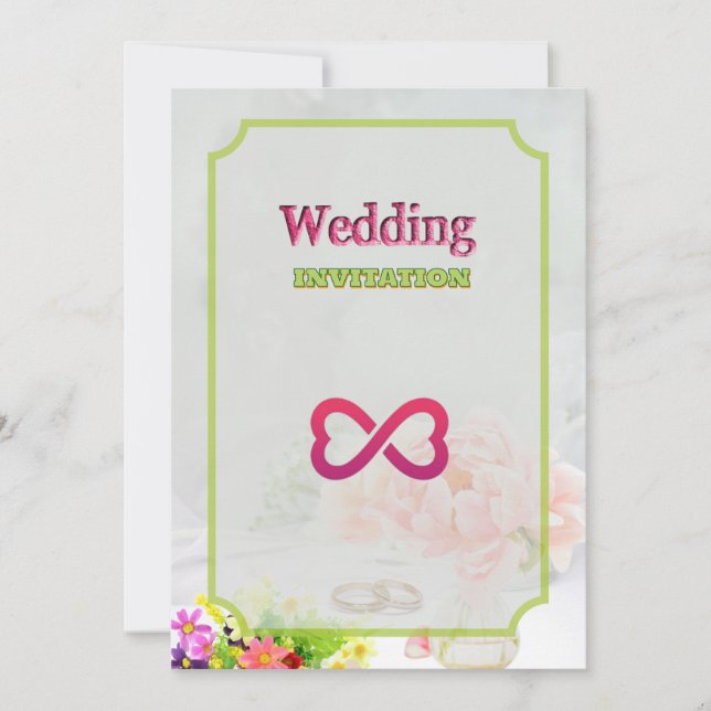 Convite para Casamento de Arte Floral Real Verde (Frente)