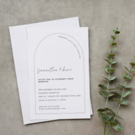 Convite para casamento de Arte Moderna e Minimalis