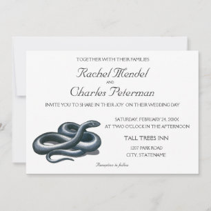 Convite para Casamento de Arte Natural do Cobra de