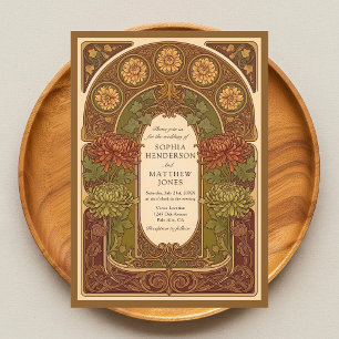 Convite Para Casamento De Arte Nouveau De Fall Blo