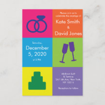 Convite para Casamento de Arte pop