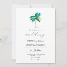 Convite para Casamento de Árvore de Palma de Water