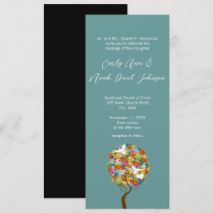 Convite para Casamento de Árvore Flor de Patches e