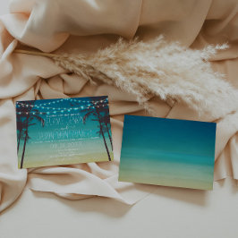 Convite para Casamento de Árvore Tropical de Praia