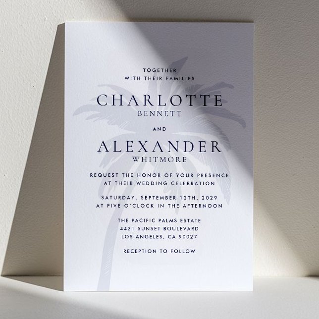 Convite para Casamento de Árvore Tropical marinho  (Criador carregado)