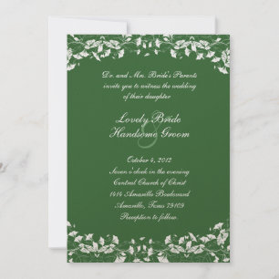 Convite para Casamento de Árvores de Verão Verde
