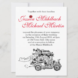 Convite Para Casamento De Automóveis Retroativo 16
