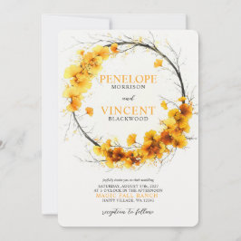 Convite para Casamento de Autumn Ginkgo Biloba Wre