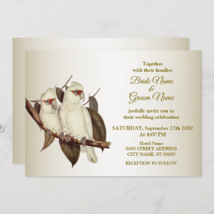 Convite para Casamento de Aves Brancas