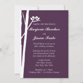 Convite Para Casamento De Aves Da Árvore De Aves -