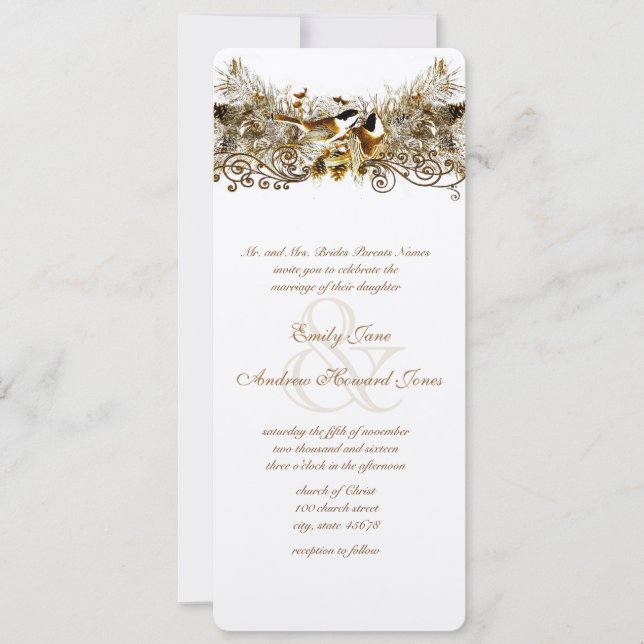 Convite Para Casamento De Aves De Amor Florestais (Frente)