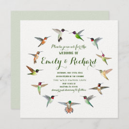 Convite para Casamento de Aves Hummingbird