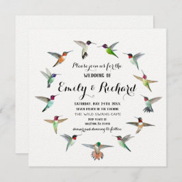Convite para Casamento de Aves Hummingbird