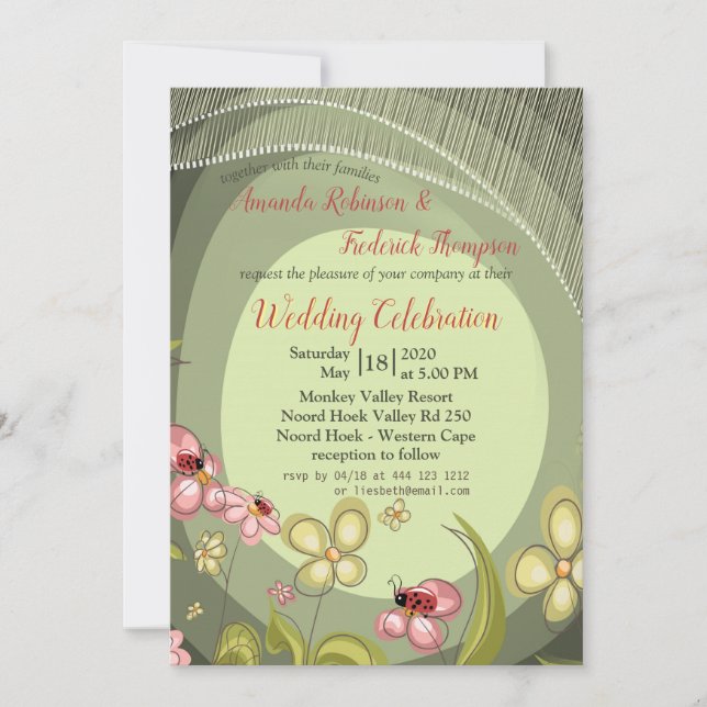 Convite para Casamento de Aves-Senhora e Verde Lei (Frente)