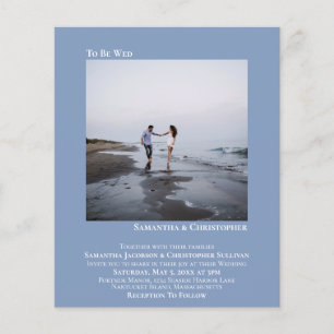 Convite para Casamento de Azul de Foto Minimalista