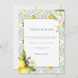 Convite para Casamento de Azulejos de Limão do Med