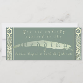 Convite para Casamento de Azulejos Teal e Árabe