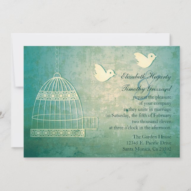 Convite Para Casamento De Baiagem Teal (Frente)