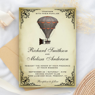 Convite para Casamento de Balões de Ar Quente Stea